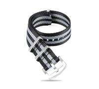 HELBAY Men's Nylon Watch Straps, 20mm/22mm, Watch Accessories, Casual and Simple,3 negros 2 grises,20 mm