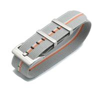 HELBAY Men's Nylon Watch Straps, 20mm/22mm, Watch Accessories, Casual and Simple,Gris Blanco Naranja,20 mm