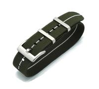 HELBAY Men's Nylon Watch Straps, 20mm/22mm, Watch Accessories, Casual and Simple,Línea verde y blanca,22 mm
