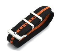 HELBAY Men's Nylon Watch Straps, 20mm/22mm, Watch Accessories, Casual and Simple,Naranja negro,22 mm