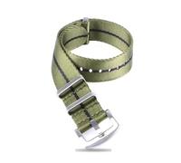 HELBAY Men's Nylon Watch Straps, 20mm/22mm, Watch Accessories, Casual and Simple,Verde negro,22 mm