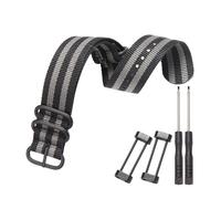 HELBAY Men's Nylon Watch Straps, Suitable for Replacing Smartwatches, Watch Accessories,Negro Gris B,24 mm