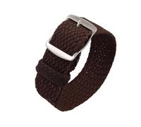 HELBAY Men's Retro Nylon Watch Strap, 18mm/20mm/22mm, Watch Replacement, Black and Silver Brushed Buckle,Brown-S,18 mm