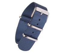 HELBAY Men's Sturdy and Durable Nylon Watch Straps 18mm 20mm 22mm, Stainless Steel Buckle,Marina de guerra,18 mm