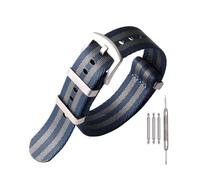 HELBAY Men's Watch Strap Accessory, 18mm/20mm/22mm/24mm, Durable Strap,Azul grisáceo azul,22 mm