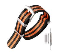 HELBAY Men's Watch Strap Accessory, 18mm/20mm/22mm/24mm, Durable Strap,Negro Naranja Negro,22 mm