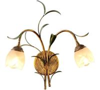 HELCEKOU Aplique de Pared de Cristal Vintage de Mediados de Siglo con Forma de Flor para Cocina y baño, lámpara Doble de Estilo rústico para Dormitorio o mesita de Noche.