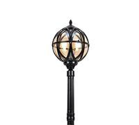 HELCEKOU Farola de Exterior Tipo Globo IP54 Resistente al Agua - Farola clásica de Aluminio con Bombilla E27 para Patio, terraza, Porche y jardín. Diseño de fundición a presión. Puertas y estadios.