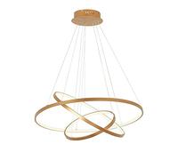 HELCEKOU Lámpara Colgante LED Circular Ajustable, Moderna lámpara de araña Dorada para Sala de Estar, Dormitorio, Comedor, Metal acrílico, atenuación Continua, 60-100 cm, 151 W