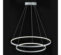 HELCEKOU Lámpara Colgante LED Moderna con Anillo Ajustable, de Metal y acrílico, para Sala de Estar, Dormitorio y Comedor, 80/100 cm, Color Blanco Neutro, 113 W.