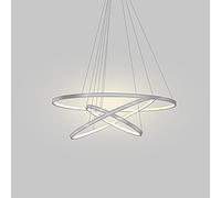 HELCEKOU Lámpara Colgante LED Moderna con Forma Circular Ajustable, de Metal y acrílico, para Sala de Estar, Dormitorio y Comedor, Blanco cálido, 60-100 cm, 151 W