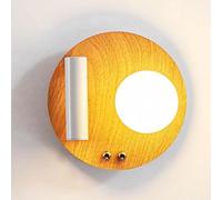 HELCEKOU Lámpara de Lectura con Interruptor de Encendido y Apagado, Foco Ajustable, Apliques de Pared Redondos para Cama, Globo de Cristal, para Sala de Estar