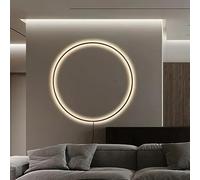 HELCEKOU Lámpara de Pared LED Minimalista Moderna de 60 cm con Entrada USB y Forma de Anillo. Aplique de luz para Sala de Estar, Dormitorio, Pasillo y Corredor. Elegante luminaria de Interior.