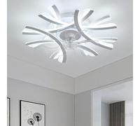 HELCEKOU Ventilador de Techo con luz de 60 cm, Blanco/Negro, con función de Memoria, 6 velocidades, Reversible, con Mando a Distancia, silencioso, Regulable, LED para Dormitorio (Negro).