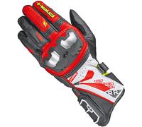 Held Akira RR Guantes de motocicleta, Negro/Blanco/Rojo, Talla 7