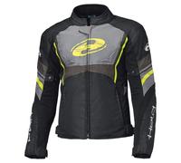 Held Baxley Top Chaqueta textil de moto impermeable, negro/neón, Talla L