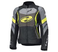 Held Baxley Top Chaqueta textil impermeable para mujer, negro/neón, Talla M