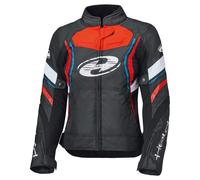 Held Baxley Top Chaqueta textil impermeable para mujer, negro/rojo/azul, Talla XL