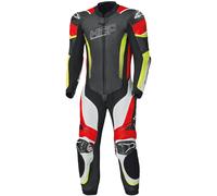 Held Brands Hatch Traje de cuero de moto de una pieza, negro-blanco-rojo-amarillo, tamaño 48 para Hombres