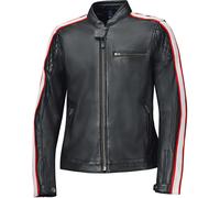 Held Brixham Chaqueta de cuero de moto para mujer, negro/rojo/blanco, Talla 42