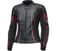Held Debbie 3 Chaqueta de cuero para moto femenina, negro/neón rojo, Talla 40