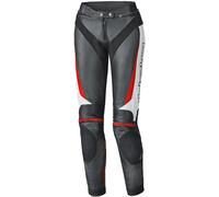 Held Lane II Pantalones de cuero para motocicletas para mujer, Negro/Blanco/Rojo, Talla 42