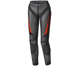 Held Lane II Pantalones de cuero para motocicletas para mujer, negro/rojo, Talla 44