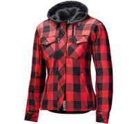 Held Lumberjack II Chaqueta textil para motocicletas de señoras, negro-rojo, tamaño M para Mujer