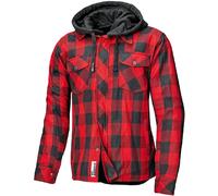 Held Lumberjack II Chaqueta textil para motocicletas, negro/rojo, Talla 4XL