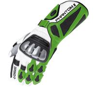 Held Phantom II Guantes de la motocicleta, blanco/verde, Talla 7.5 (S)