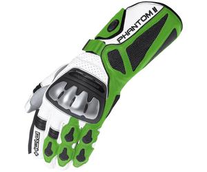 Held Phantom II Guantes de la motocicleta, blanco/verde, Talla 7.5 (S)