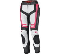 Held Rocket 3.0 Pantalones de cuero de moto para mujer, negro-blanco-rosa, tamaño 46