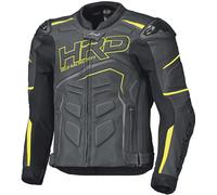 Held Safer II Chaqueta de cuero moto, negro-amarillo, tamaño 48 para Hombres