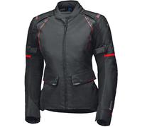 Held Savona ST impermeable Chaqueta textil de motocicleta para mujer, negro-rojo, tamaño S