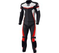 Held Spire Traje de cuero de motocicleta de dos piezas, negro-rojo, tamaño 56