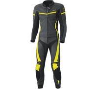 Held Spire Traje de cuero de motocicleta de dos piezas, negro-amarillo, tamaño 62 para Hombres