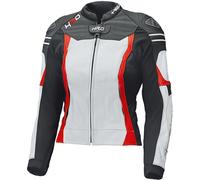 Held Street 3.0 Chaqueta de cuero de moto para mujer, blanco-rojo, tamaño 40