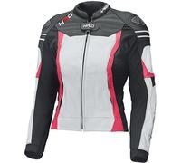 Held Street 3.0 Chaqueta de cuero de moto para mujer, blanco-rosa, tamaño 42