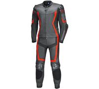 Held Street-Rocket Pro Traje de cuero para motocicleta de 2 piezas, negro-rojo, tamaño 48 para Hombres
