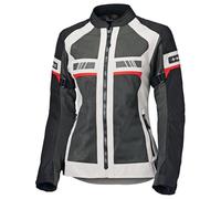 Held Tropic 4 - Chaqueta de verano para moto para mujer, deportiva y ventilada, chaqueta de verano para moto, ligera con protectores D3o Ghost Nivel 1, clase de protección CE, color gris y rojo, talla