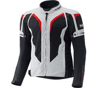 Held Zelda Chaqueta textil de motociclo para mujer, gris-rojo, tamaño S