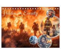 Helden im Einsatz - Männer und Frauen im Feuerwehrdienst (Tischkalender 2026 DIN A5 quer), CALVENDO Monatskalender: Die Arbeit der Feuerwehrleute ... schützen und Gemeinschaften zu unterstützen.