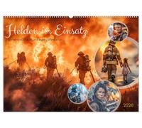 Helden im Einsatz - Männer und Frauen im Feuerwehrdienst (Wandkalender 2026 DIN A2 quer), CALVENDO Monatskalender: Die Arbeit der Feuerwehrleute ... schützen und Gemeinschaften zu unterstützen.