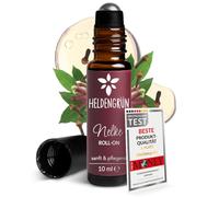 Heldengrün® BIO Roll-On Clavel [100% NATURREIN] - Aroma cálido y picante Roll-On para pino, cuello y sienes - Dermatológicamente probado, aceite de clavo, jojoba y aceite de almendras - 2 en 1