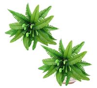 Helecho de Boston artificial, Helechos artificiales - Helecho verde realista resistente a los rayos UV - Verdor con texturas detalladas de follaje, adornos de jardín para balcón, sala de estudio