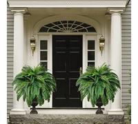 Helecho de Boston artificial realista resistente a los rayos UV, helechos artificiales for exteriores, helecho de Boston falso for decoración del hogar de la ventana del porche ( Color : 2pcs-56Pieces