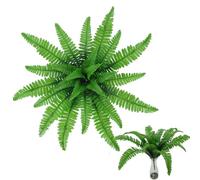 Helecho Falso, Planta Verde Realista Resistente a los Rayos UV, Plantas Artificiales para Interiores y Exteriores, Todo Tipo de Clima, Porche, Puerta Delantera, Patio, Pared, Sala de Estar