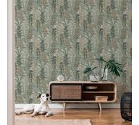 Helecho Hojas Papel AS Creation 39347-4 Verde Botánica Hoja Vinilo con Textura
