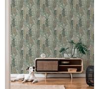 Helecho Hojas Papel AS Creation 39347-4 Verde Botánica Hoja Vinilo con Textura