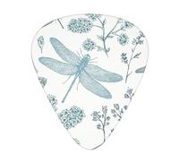 Helecho libélula azul botánico,12 púas de guitarra, 3 grosores diferentes para guitarra acústica, bajo y ukelele